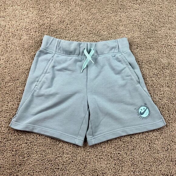 Nike Shorts Girls Large Blue French Terry Sun Club Activewear Running Kids - Picture 1 of 16